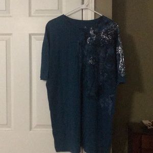 Dark blue Archaic t-shit with silver detail XL